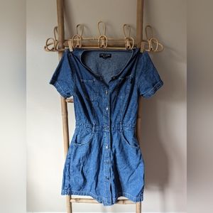 90s style Gloria Vanderbilt Skort Denim Jumpsuit